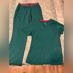 2 Green Women's Scrub Set